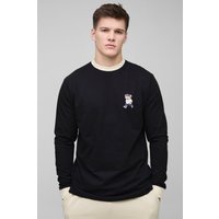 Tall langärmliges T-Shirt mit Print - Schwarz - S, Schwarz Tall langärmliges T-Shirt mit Print - Schwarz - S, Schwarz von boohooman