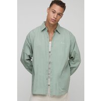 Tall langärmliges besticktes Oversize Hemd Tall langärmliges besticktes Oversize Hemd von boohooman
