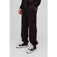 Tall lockere Basic Cargo-Jogginghose - Schwarz - L, Schwarz von boohooman