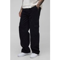 Tall lockere Cargo-Jeans - Schwarz - 40, Schwarz von boohooman