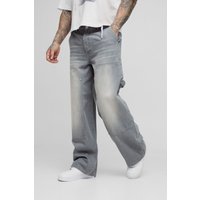 Tall lockere Jeans - Grau - 34, Grau von boohooman