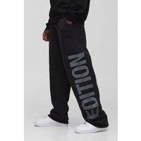 Tall lockere Jogginghose mit Print - Schwarz - XL, Schwarz von boohooman