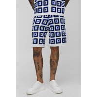 Tall lockere weiße Häkel-Shorts von boohooman