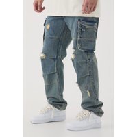 Tall lockere zerrissene Cargo-Jeans von boohooman