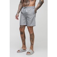 Tall mittellange Badehose mit Logo - Grau - XXL, Grau von boohooman