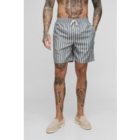 Tall mittellange Badehose mit Palmen-Print von boohooman