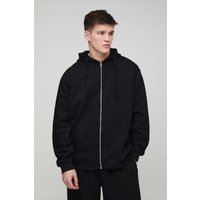 Tall schwarzer Oversize Hoodie mit Reißverschluss - M, Schwarz von boohooman