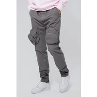Tall smarte Slim-Fit Cargohose mit Reißverschluss Tall smarte Slim-Fit Cargohose mit Reißverschluss von boohooman