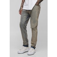 Tall zerrissene Slim-Fit Jeans - Grau - 32, Grau von boohooman
