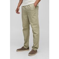 Schmale Chino-Hose - Grün - 30, Grün von boohooman