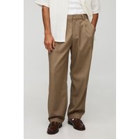 Schmale Hose mit Bundfalte - Taupe - 32, Taupe Schmale Hose mit Bundfalte - Taupe - 32, Taupe von boohooman