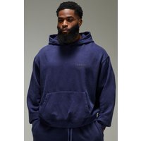 Training Dept Oversized Boxy Washed Hoodie - Blau - S, Blau von boohooman