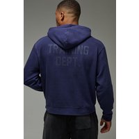 Training Dept Oversized Boxy Washed Hoodie - Blau - XL, Blau Training Dept Oversized Boxy Washed Hoodie - Blau - XL, Blau von boohooman