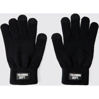 Training Dept Handschuhe mit Gummi-Etikett - Schwarz - ONE SIZE, Schwarz von boohooman