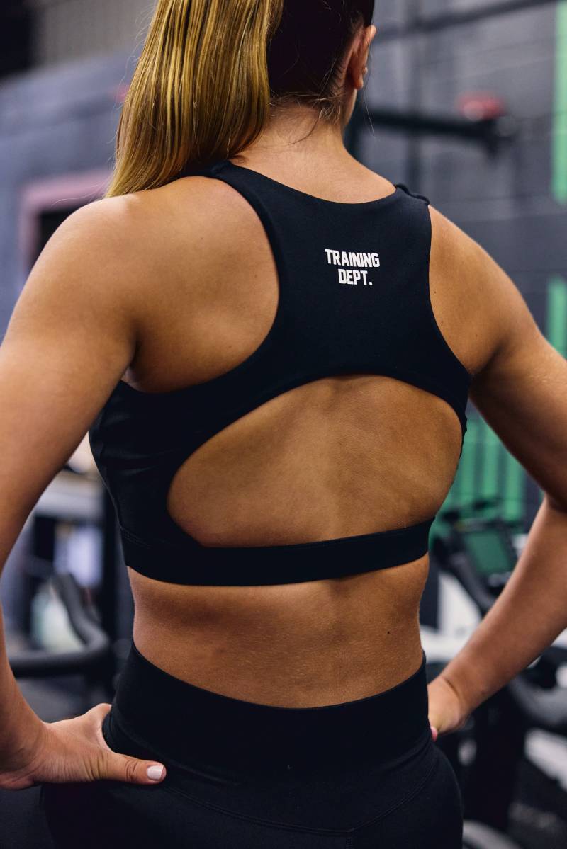 Training Dept Sculpt rückenfreier Sport-BH - Schwarz - M, Schwarz von boohooman