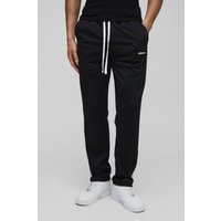 Trikot-Jogginghose mit Official-Logo und Kontrast-Paspeln - Schwarz - S, Schwarz von boohooman