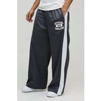 Trikot-Jogginghose mit Print - Grau - M, Grau von boohooman