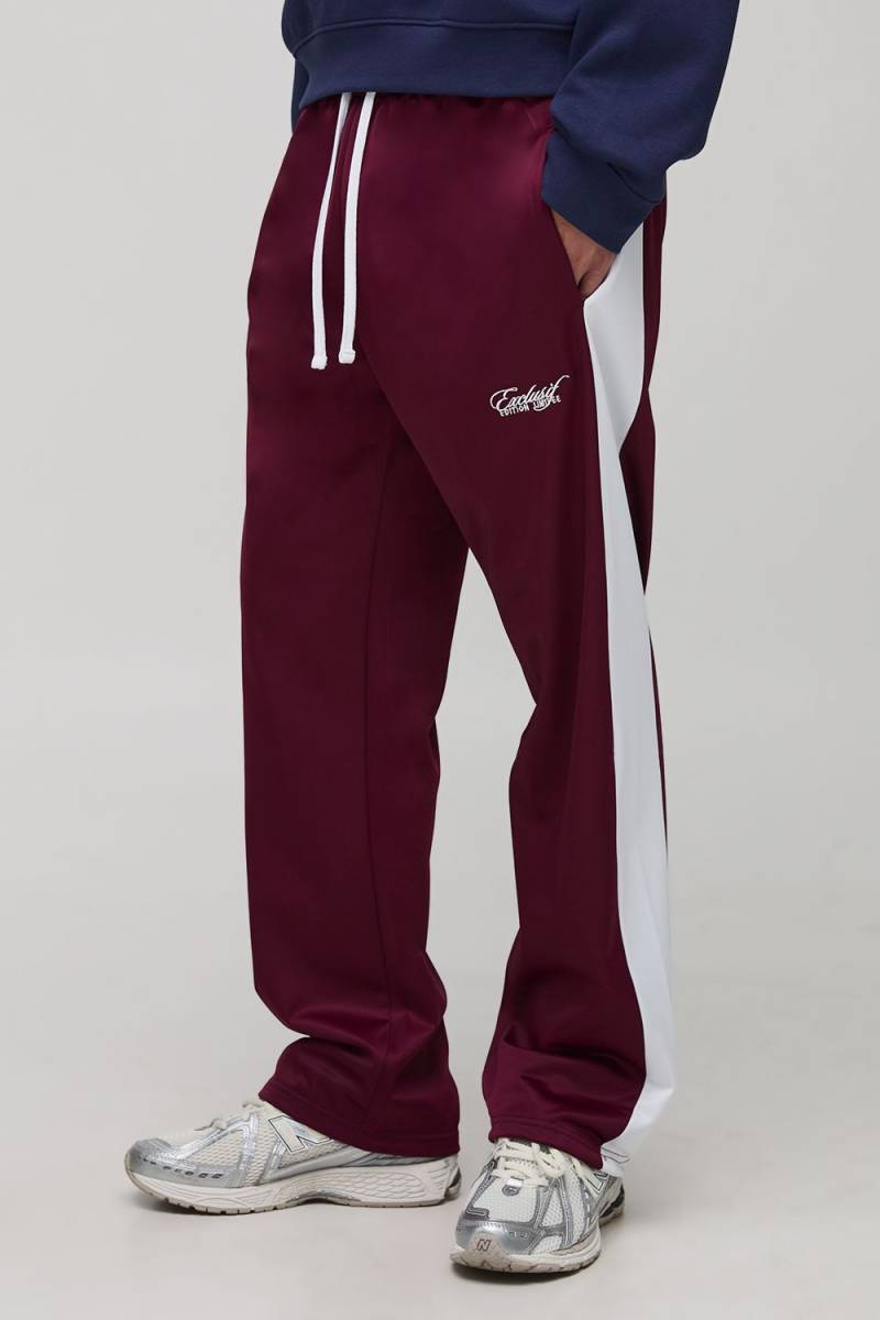 Trikot-Jogginghose mit Seitenstreifen - Burgund - XS, Burgund Trikot-Jogginghose mit Seitenstreifen - Burgund - XS, Burgund von boohooman