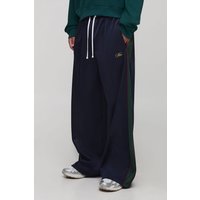 Trikot-Jogginghose mit extrem weitem Bein und Paspel-Detail - Blau - M, Blau von boohooman