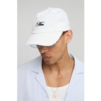 Twill Kappe mit MAN-Stickerei - Ecru - ONE SIZE, Ecru von boohooman