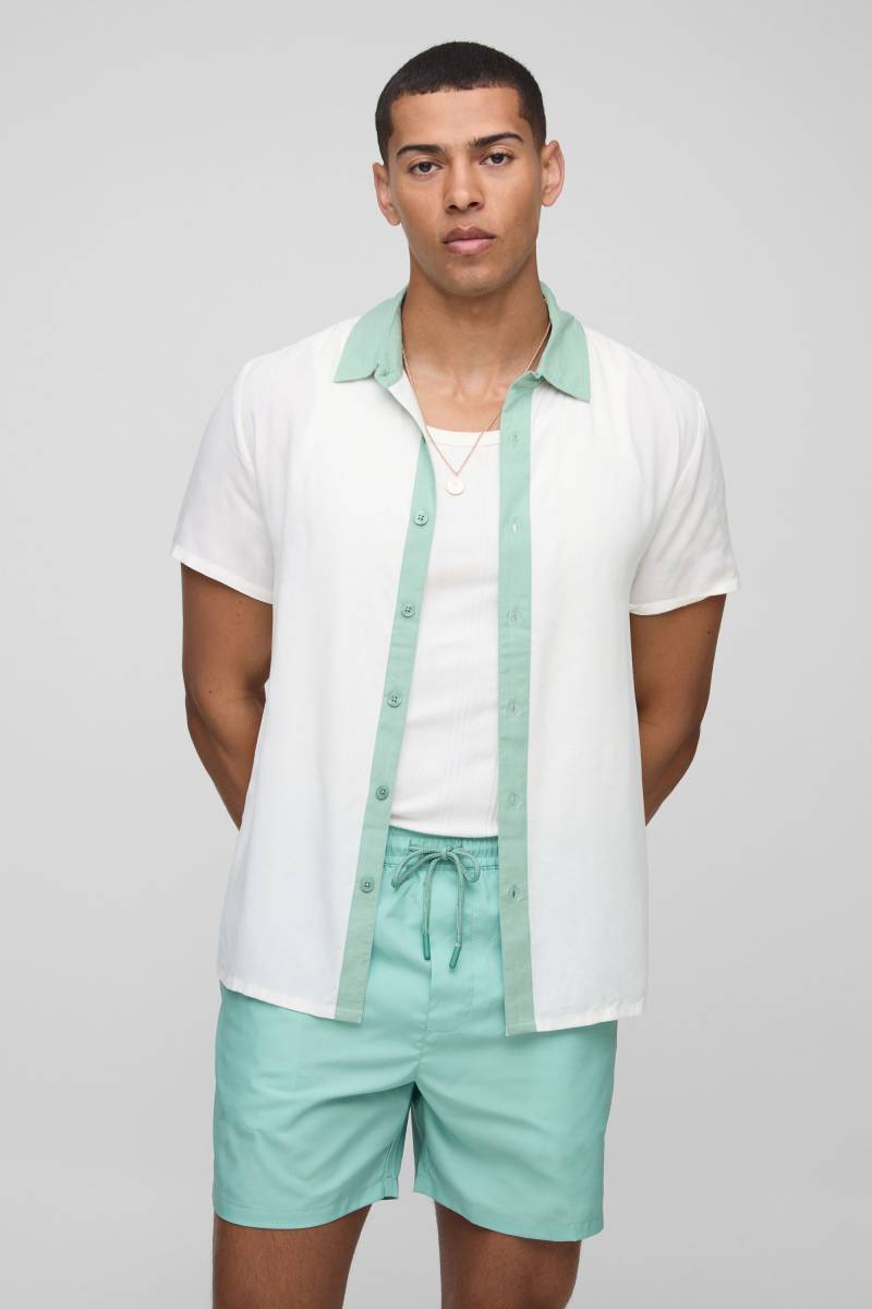 Viskose-Hemd und Badehose - Grau - XS, Grau Viskose-Hemd und Badehose - Grau - XS, Grau von boohooman