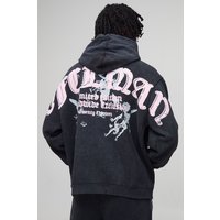 Schwarzer Oversize Official Man Hoodie mit Print - S, Schwarz von boohooman