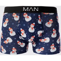 Weihnachts-Boxershorts mit Schneemann-Print - Blau - L, Blau von boohooman