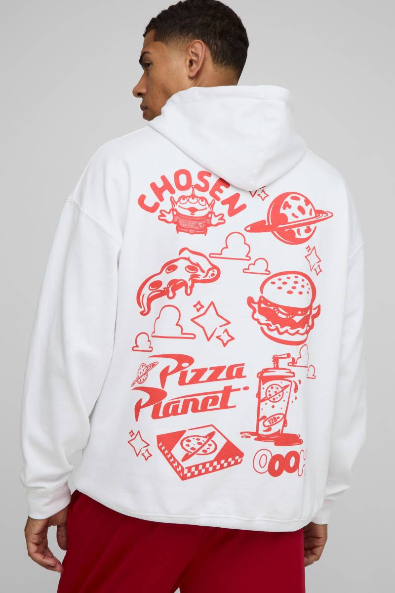Weißer Oversize Hoodie mit lizenziertem Disney Toy Story Print - L, Weiß von boohooman