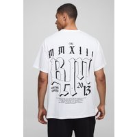 Weißes Oversize T-Shirt mit Bhm-Print - XS, Weiß Weißes Oversize T-Shirt mit Bhm-Print - XS, Weiß von boohooman
