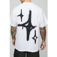 Weißes Oversize T-Shirt mit Graffiti-Print - XS, Weiß Weißes Oversize T-Shirt mit Graffiti-Print - XS, Weiß von boohooman
