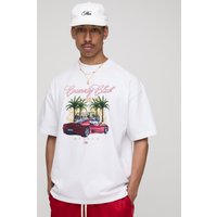 Weißes Oversize T-Shirt mit Man Monaco Country Club Print - XS, Weiß Weißes Oversize T-Shirt mit Man Monaco Country Club Print - XS, Weiß von boohooman