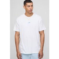 Weißes Oversize T-Shirt mit Man-Stickerei - XS, Weiß Weißes Oversize T-Shirt mit Man-Stickerei - XS, Weiß von boohooman