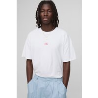 Weißes Oversize T-Shirt mit Man-Stickerei - XS, Weiß Weißes Oversize T-Shirt mit Man-Stickerei - XS, Weiß von boohooman
