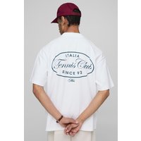 Weißes Oversize T-Shirt mit Man Tennis Club Print von boohooman