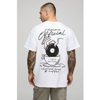 Weißes Oversize T-Shirt mit Official Coffee Megan Print - XS, Weiß von boohooman