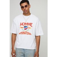 Kastiges weißes Oversize Homme T-Shirt - XS, Weiß Kastiges weißes Oversize Homme T-Shirt - XS, Weiß von boohooman