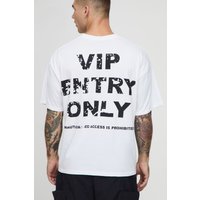Weißes kastiges Oversize T-Shirt mit Luxus-Slogan - XS, Weiß von boohooman