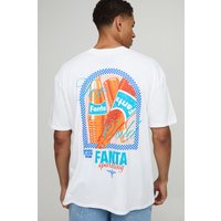 Weißes Oversize T-Shirt mit lizenziertem Fanta-Print - XS, Weiß Weißes Oversize T-Shirt mit lizenziertem Fanta-Print - XS, Weiß von boohooman