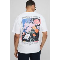Weißes Oversize T-Shirt mit floralem Print - XS, Weiß Weißes Oversize T-Shirt mit floralem Print - XS, Weiß von boohooman