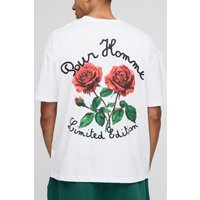 Weißes Oversize T-Shirt mit Limited Edition Stickerei - XS, Weiß Weißes Oversize T-Shirt mit Limited Edition Stickerei - XS, Weiß von boohooman