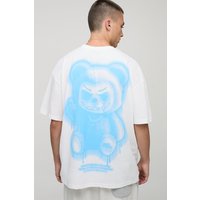 Weißes Oversize T-Shirt mit Man Graffiti-Print - XS, Weiß Weißes Oversize T-Shirt mit Man Graffiti-Print - XS, Weiß von boohooman