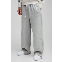 Jogginghose mit weitem Bein - Grau - L, Grau von boohooman