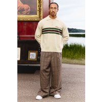 Karierte Hose mit weitem Bein - Braun - XS, Braun Karierte Hose mit weitem Bein - Braun - XS, Braun von boohooman