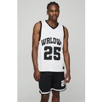 Worldwide Basketball vesttop & Shorts-Set - Ecru - L, Ecru Worldwide Basketball vesttop & Shorts-Set - Ecru - L, Ecru von boohooman