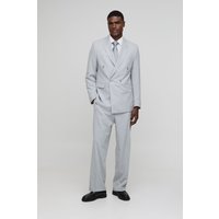 Zweireihige Oversize Anzugjacke mit Nadelstreifen - Grau - 38, Grau von boohooman