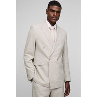 Zweireihige karierte Oversize Anzugjacke - Grau - 40, Grau Zweireihige karierte Oversize Anzugjacke - Grau - 40, Grau von boohooman