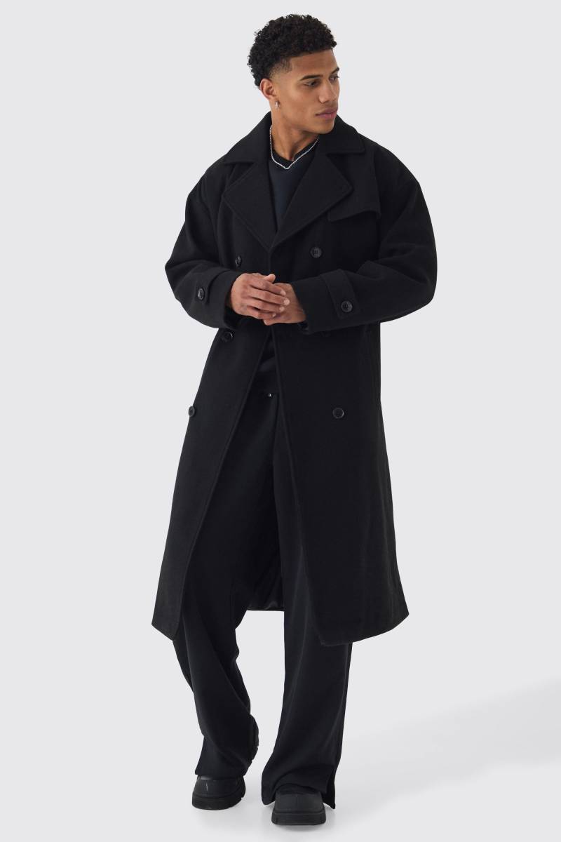 Zweireihiger Oversize Trenchcoat in Schwarz - XS, Schwarz Zweireihiger Oversize Trenchcoat in Schwarz - XS, Schwarz von boohooman