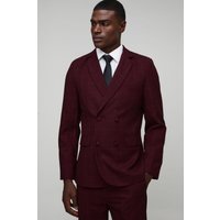 Zweireihiger karierter Slim-Fit Blazer - Braun - 34, Braun von boohooman