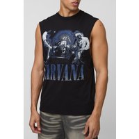 vesttop mit Nirvana-Print - Schwarz - XS, Schwarz vesttop mit Nirvana-Print - Schwarz - XS, Schwarz von boohooman