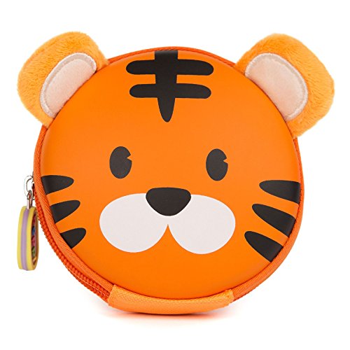 boppi Tiny Trekker Kinder Schlüssel Reise Beutel Münzen Handtasche Mini Reise Geldbeutel Schlüsseltasche Reißverschluss Unterarmtasche - Tiger von boppi